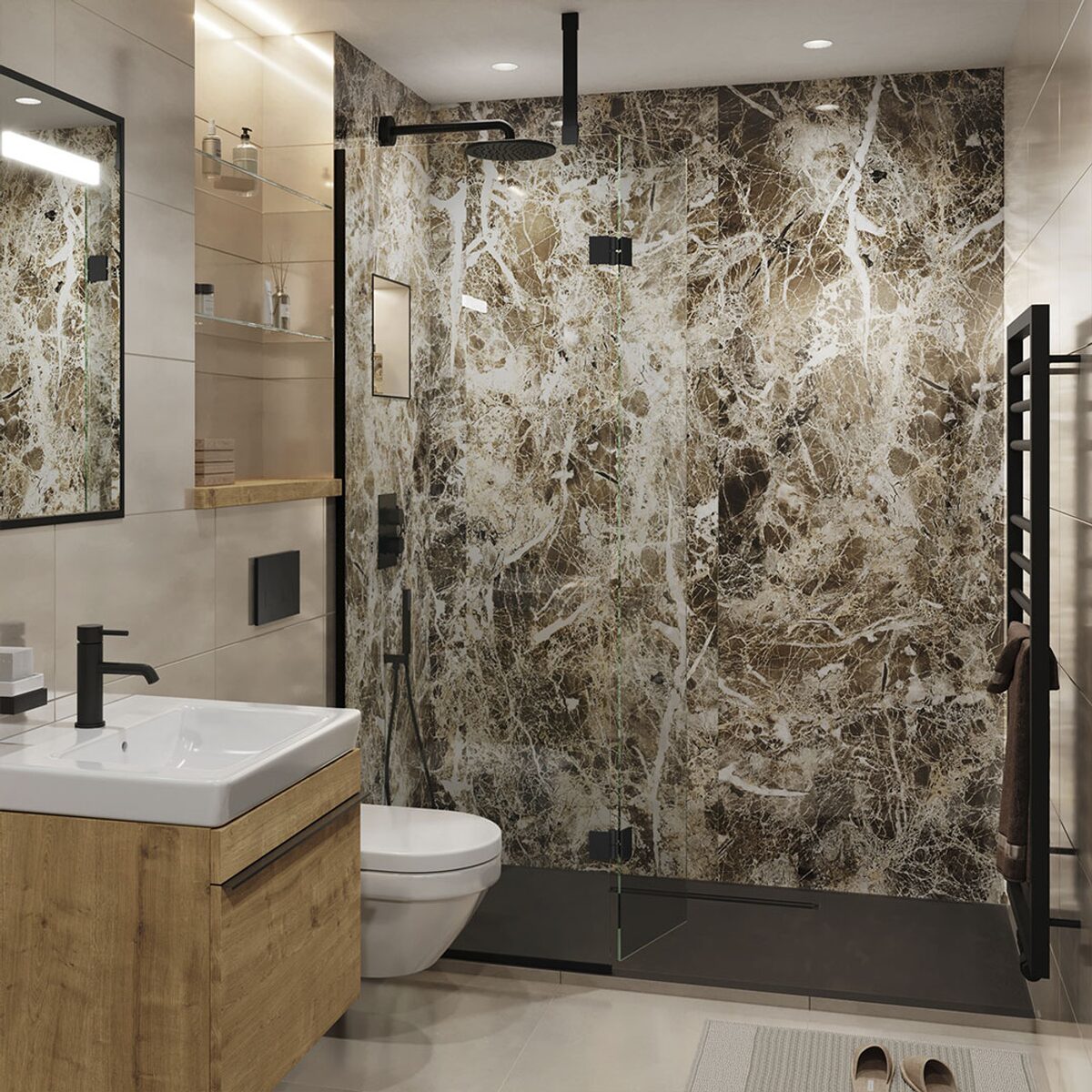 Emperador Marble marble kitchen worktop — Swansea