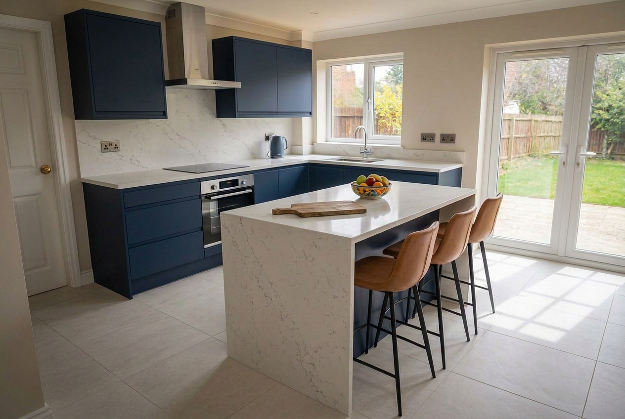 After — Bianco Carrara Quartz in Sketty, Swansea