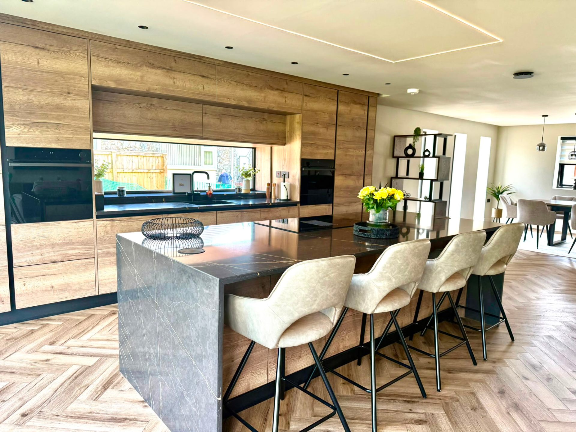 Portoro Quartz worktop — Ystradgynlais
