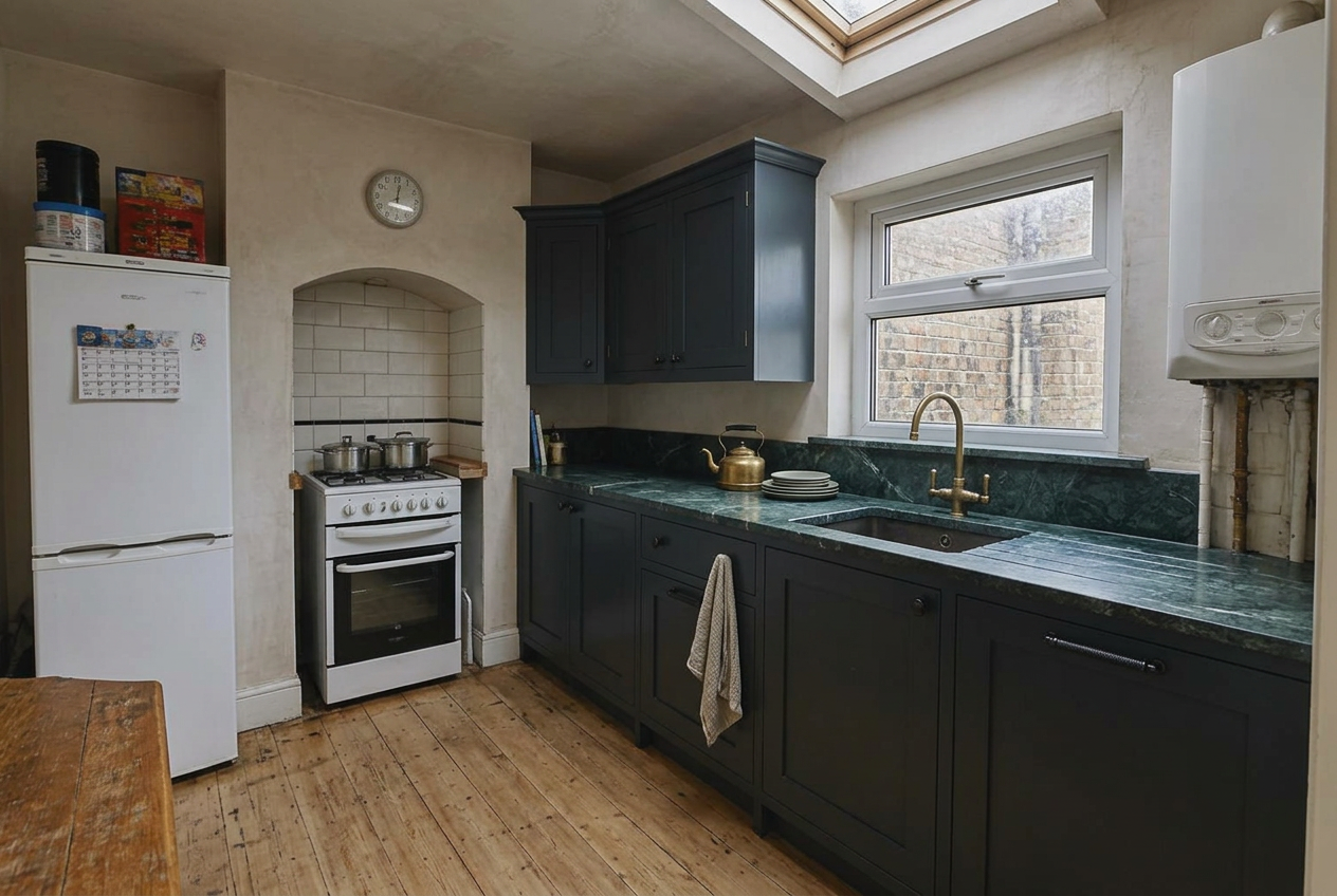 After — Verde Guatemala Marble in Pontcanna, Cardiff