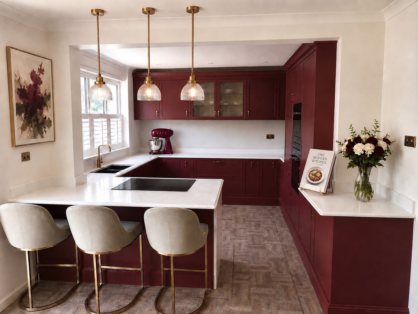 Mystery Gold Quartz kitchen worktop installed in Porthcawl — Mystery Gold Quartz kitchen in Porthcawl