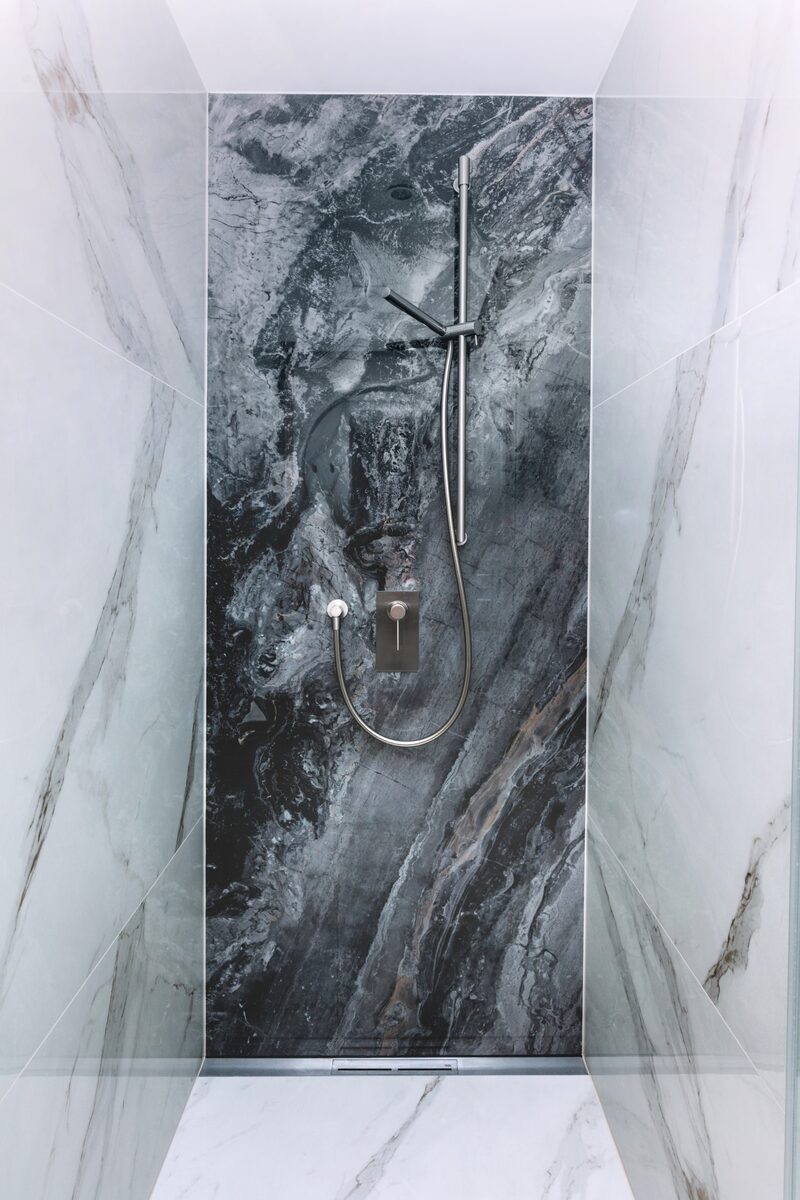 Bookmatched Marble marble kitchen worktop — Cardiff